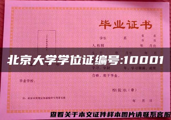 北京大学学位证编号:10001