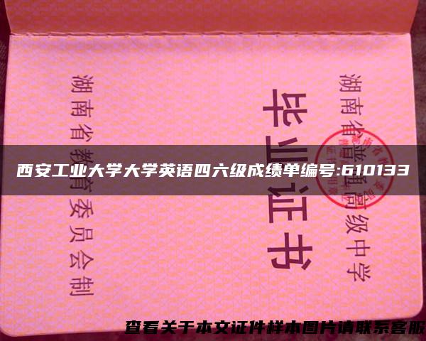 西安工业大学大学英语四六级成绩单编号:610133