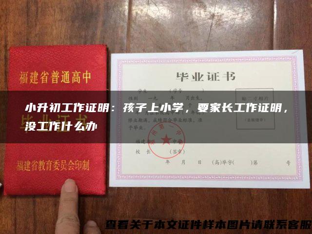 小升初工作证明：孩子上小学，要家长工作证明，没工作什么办