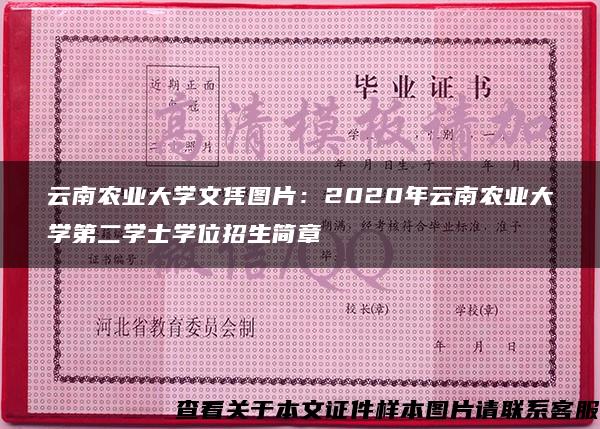 云南农业大学文凭图片：2020年云南农业大学第二学士学位招生简章