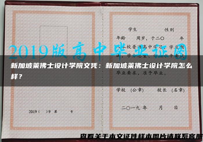 新加坡莱佛士设计学院文凭：新加坡莱佛士设计学院怎么样？