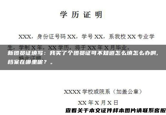 新团员证填写：我买了个团员证可不知道怎么填怎么办啊,档案在哪里呢？。