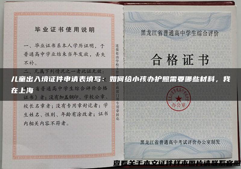 儿童出入境证件申请表填写：如何给小孩办护照需要哪些材料，我在上海