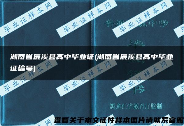 湖南省辰溪县高中毕业证(湖南省辰溪县高中毕业证编号)