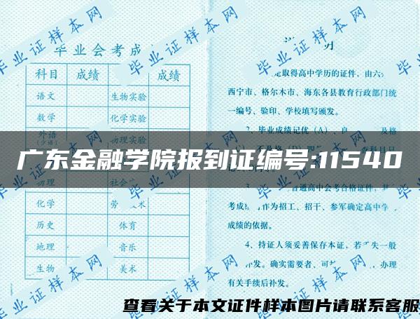 广东金融学院报到证编号:11540