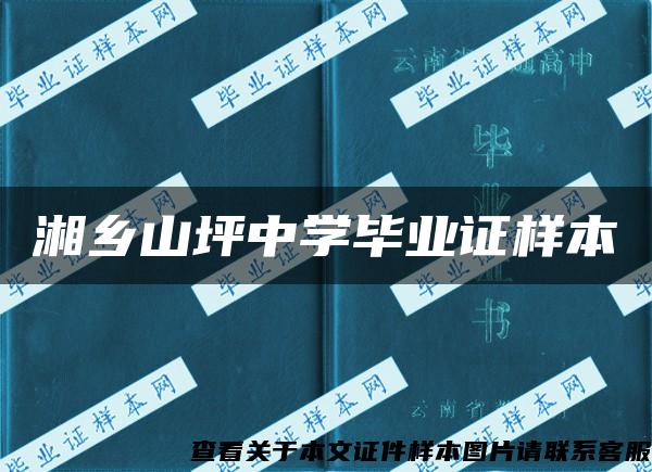 湘乡山坪中学毕业证样本