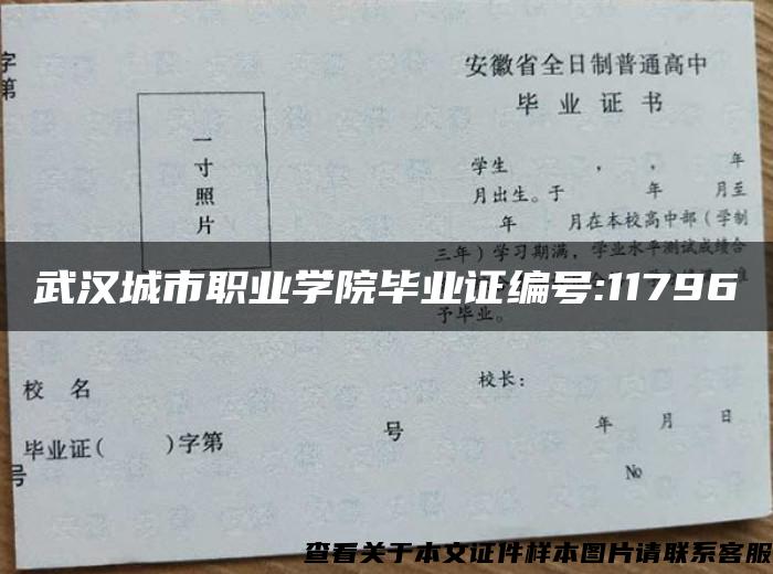 武汉城市职业学院毕业证编号:11796