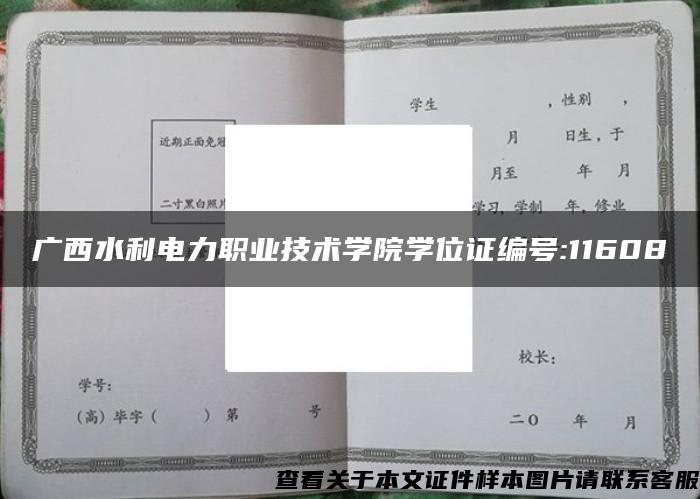 广西水利电力职业技术学院学位证编号:11608