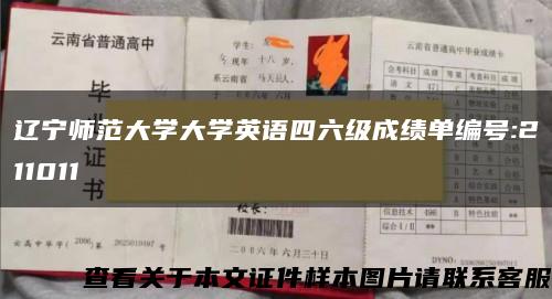 辽宁师范大学大学英语四六级成绩单编号:211011