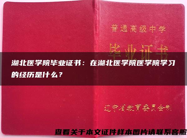 湖北医学院毕业证书：在湖北医学院医学院学习的经历是什么？