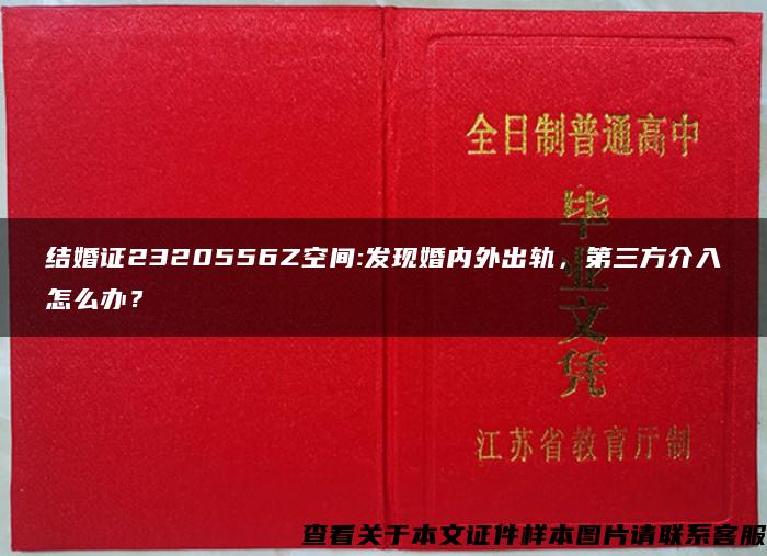 结婚证2320556Z空间:发现婚内外出轨，第三方介入怎么办？