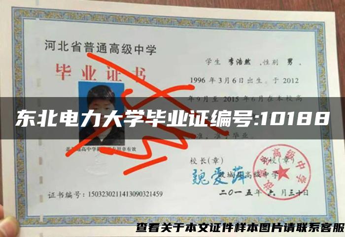 东北电力大学毕业证编号:10188