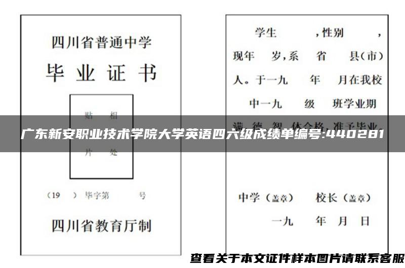 广东新安职业技术学院大学英语四六级成绩单编号:440281