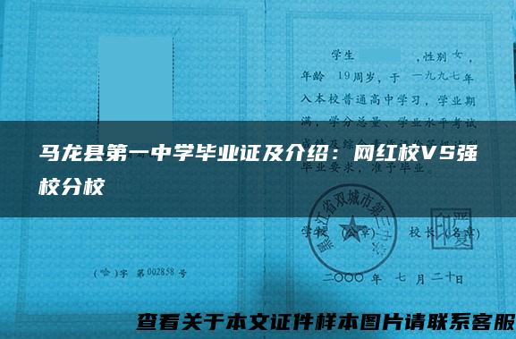 马龙县第一中学毕业证及介绍：网红校VS强校分校