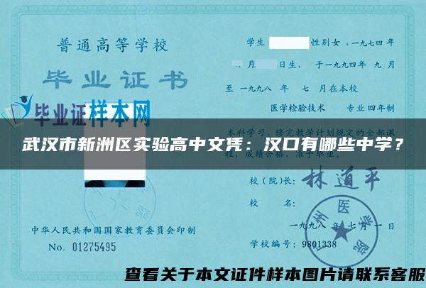 武汉市新洲区实验高中文凭：汉口有哪些中学？