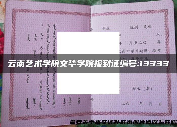 云南艺术学院文华学院报到证编号:13333