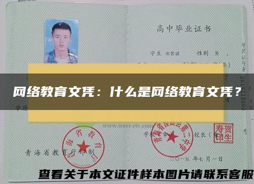 网络教育文凭：什么是网络教育文凭？