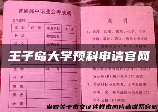 王子岛大学预科申请官网