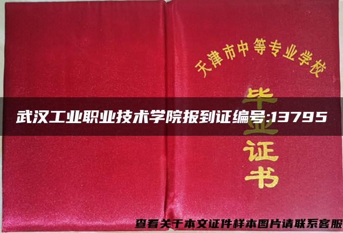 武汉工业职业技术学院报到证编号:13795