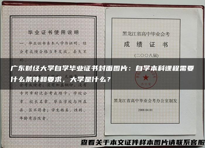 广东财经大学自学毕业证书封面图片：自学本科课程需要什么条件和要求，大学是什么？