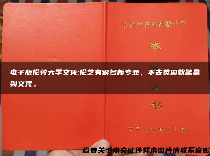 电子版伦敦大学文凭:伦艺有很多新专业，不去英国就能拿到文凭。