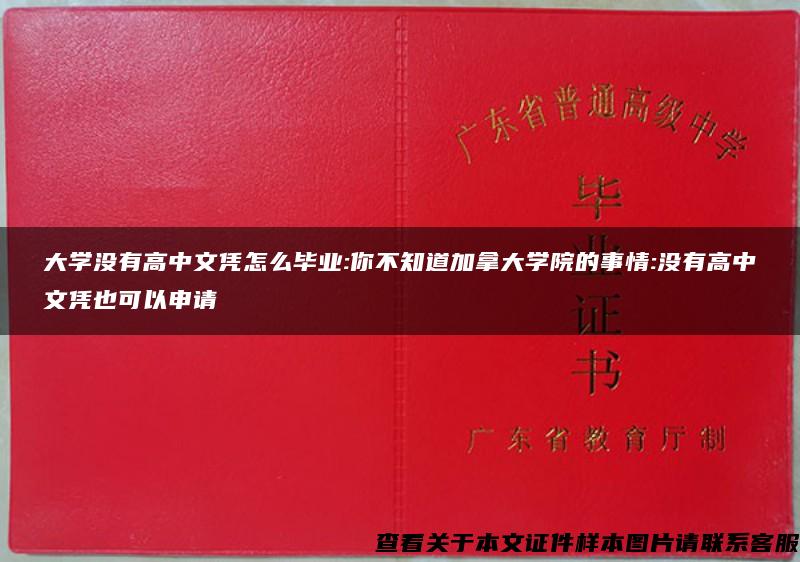 大学没有高中文凭怎么毕业:你不知道加拿大学院的事情:没有高中文凭也可以申请