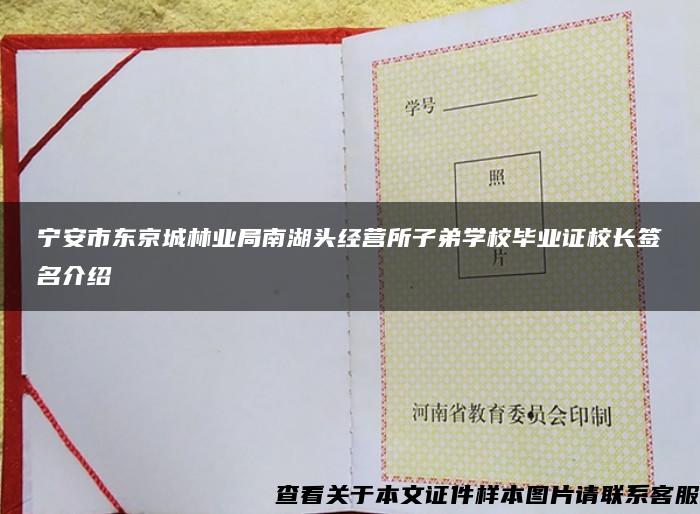 宁安市东京城林业局南湖头经营所子弟学校毕业证校长签名介绍