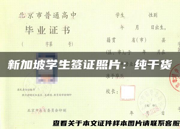 新加坡学生签证照片：纯干货