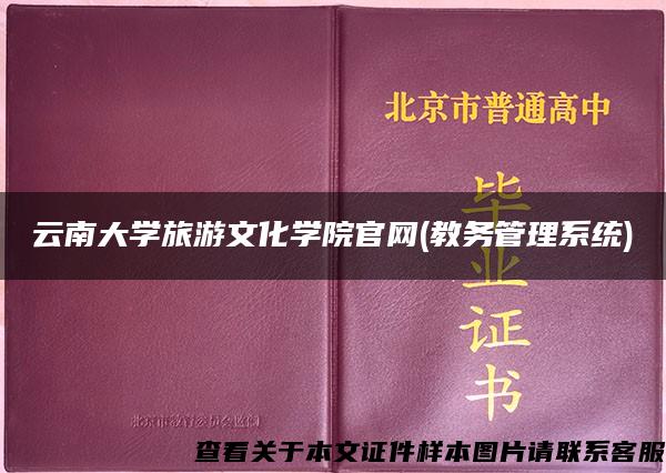 云南大学旅游文化学院官网(教务管理系统)