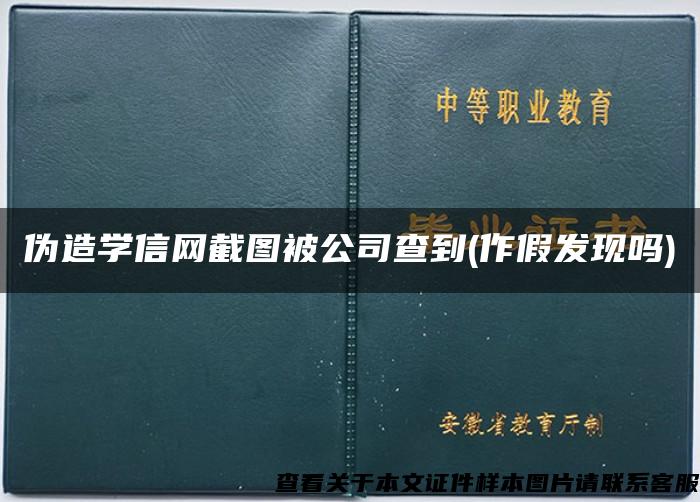 伪造学信网截图被公司查到(作假发现吗)