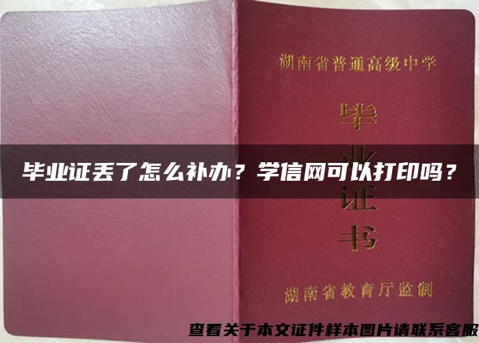 毕业证丢了怎么补办？学信网可以打印吗？