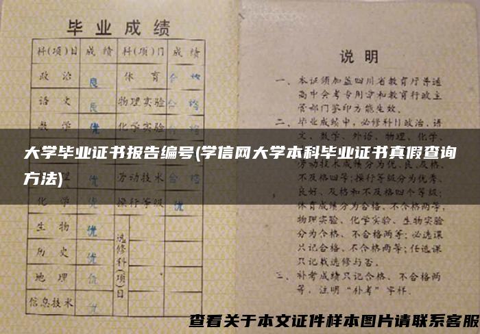 大学毕业证书报告编号(学信网大学本科毕业证书真假查询方法)