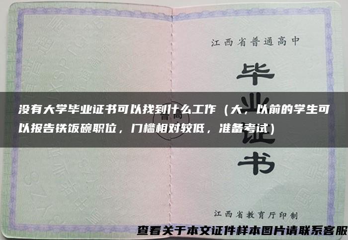 没有大学毕业证书可以找到什么工作（大，以前的学生可以报告铁饭碗职位，门槛相对较低，准备考试）