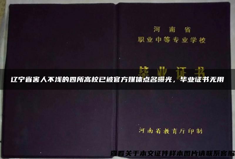 辽宁省害人不浅的四所高校已被官方媒体点名曝光，毕业证书无用