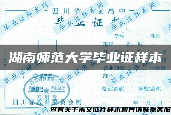 湖南师范大学毕业证样本