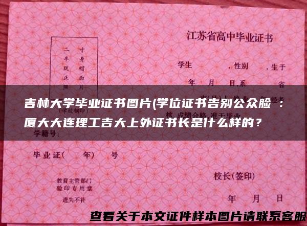 吉林大学毕业证书图片(学位证书告别公众脸③：厦大大连理工吉大上外证书长是什么样的？