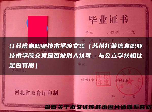 江苏信息职业技术学院文凭（苏州托普信息职业技术学院文凭是否被别人认可，与公立学校相比是否有用）