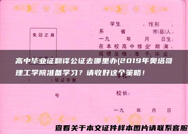 高中毕业证翻译公证去哪里办(2019年奥塔哥理工学院准备学习？请收好这个策略！