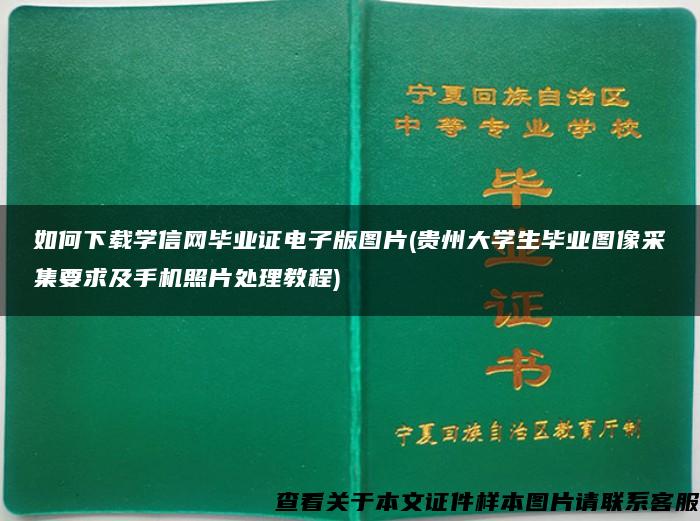 如何下载学信网毕业证电子版图片(贵州大学生毕业图像采集要求及手机照片处理教程)