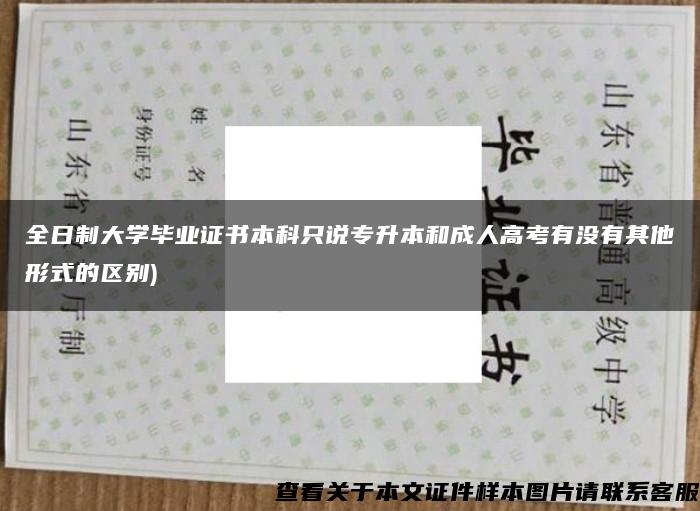 全日制大学毕业证书本科只说专升本和成人高考有没有其他形式的区别)