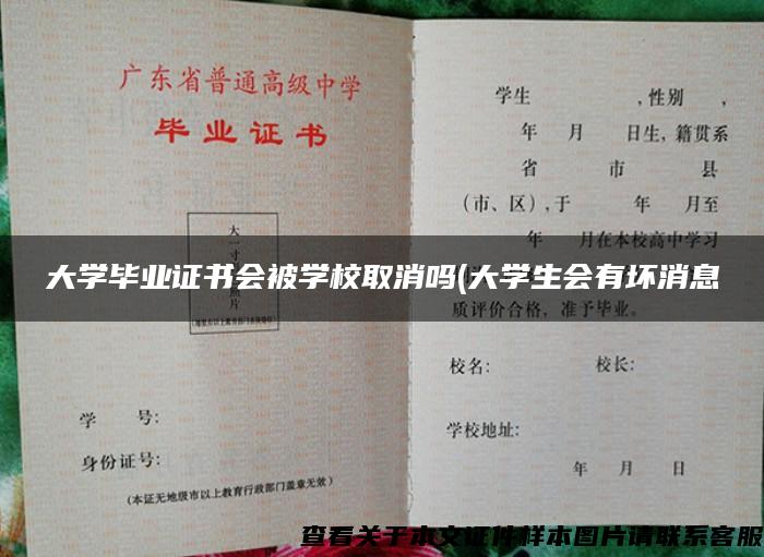 大学毕业证书会被学校取消吗(大学生会有坏消息