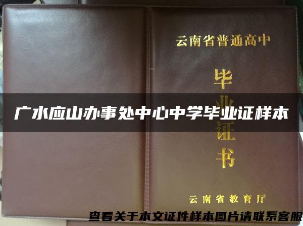 广水应山办事处中心中学毕业证样本