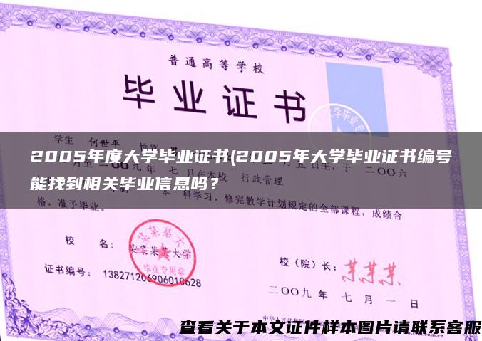 2005年度大学毕业证书(2005年大学毕业证书编号能找到相关毕业信息吗？