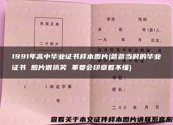 1991年高中毕业证书样本图片(爸爸当时的毕业证书 照片很搞笑 革委会印章看不懂)