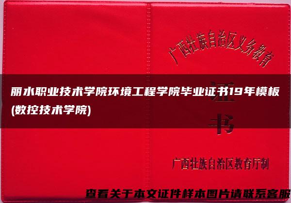 丽水职业技术学院环境工程学院毕业证书19年模板(数控技术学院)