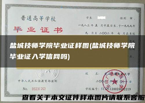 盐城技师学院毕业证样图(盐城技师学院毕业证入学信网吗)