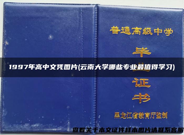 1997年高中文凭图片(云南大学哪些专业最值得学习)