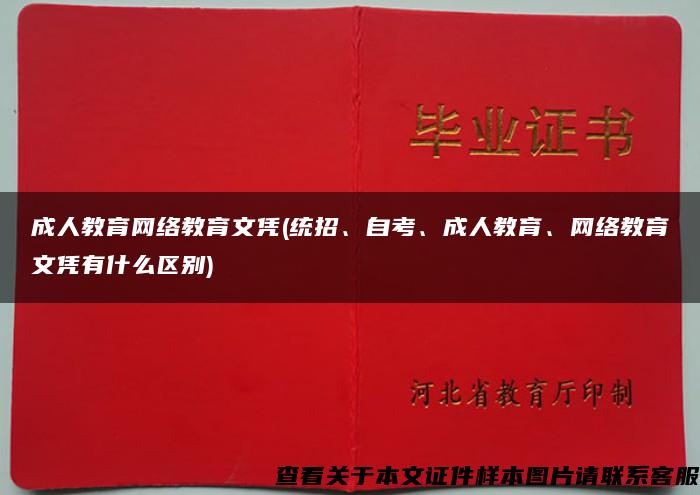 成人教育网络教育文凭(统招、自考、成人教育、网络教育文凭有什么区别)