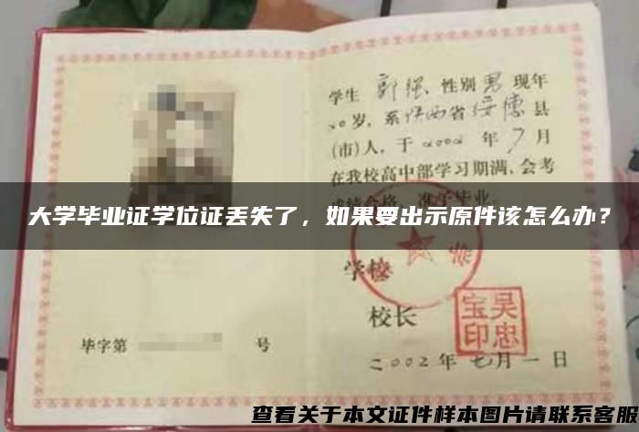 大学毕业证学位证丢失了，如果要出示原件该怎么办？