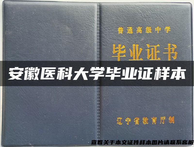 安徽医科大学毕业证样本